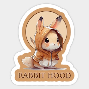 Cute Light Brown Rabbit With Spear Sticker